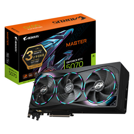 GIGABYTE AORUS 지포스 RTX 5070 MASTER D7 12GB 제이씨현 그래픽카드