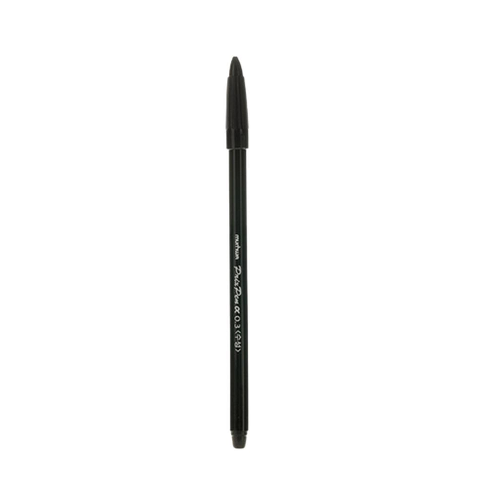 세필 사인펜 0.3mm 블랙 프러스펜 검정 서명용 수성펜 12자루 한 타스
