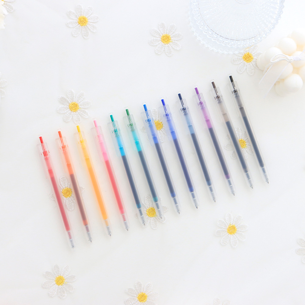 12칼라 편지지 다이어리 꾸미기 델라이트 중성 컬러 젤펜 다꾸 잉크펜 0.5mm - 상품 이미지