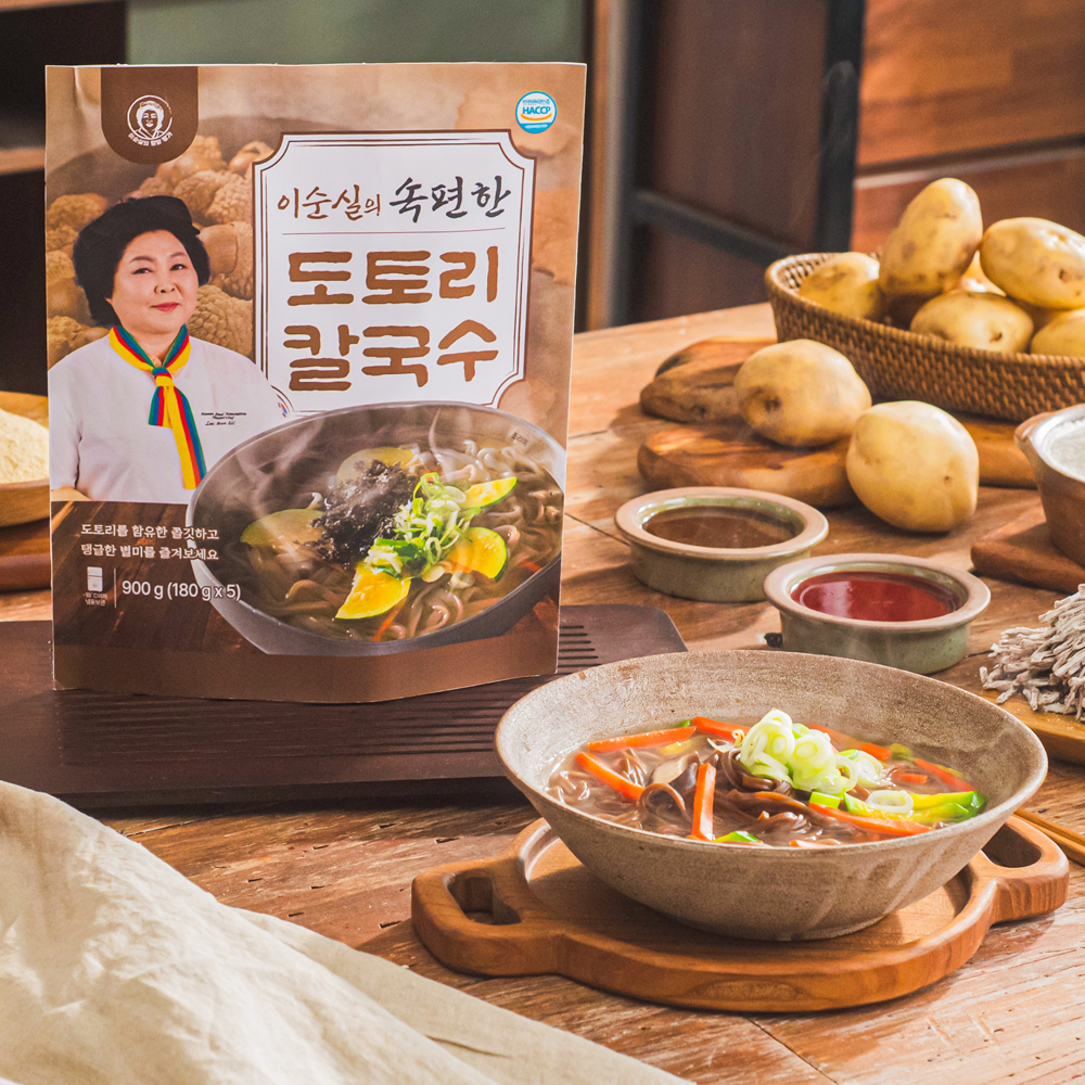 이순실의 속편한 도토리칼국수 10인분 칼국수 밀키트 장국5 비빔5 - 상품 이미지