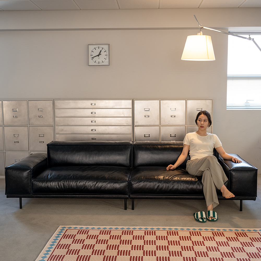 옐로우라이트 PH 27 이태리 내추럴 통가죽 천연면피 전체가죽 모듈소파 A+A기본형