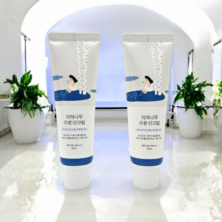 코스맥스 1+1 라운드랩 자작나무 수분 선크림 50ml+50ml