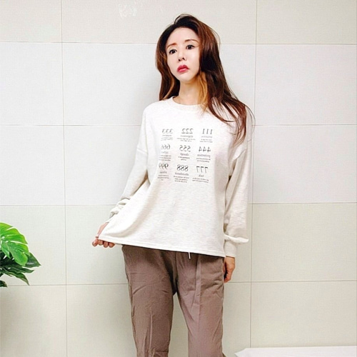 (국산면원단/국내자체생산) T1003 넘버 숫자 티셔츠 20대30대여성의류 - 상세 이미지 4