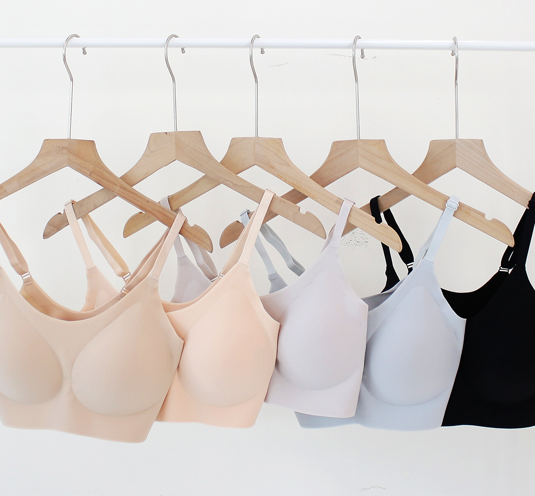 [2pack] 듀오 심리스브라 얇은 어깨끈 편안한 패드일체형 노와이어 브라 2매입 상세 이미지 4