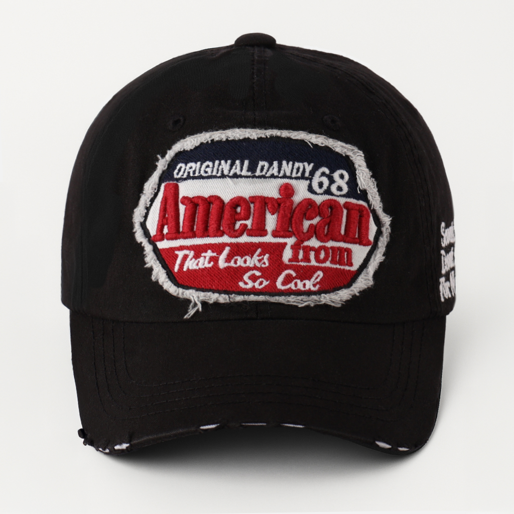 American68 자수 볼캡 여성 캡모자 남자 야구모자