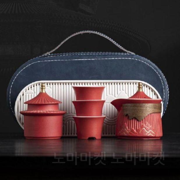 전통다기세트 중국 자금성 모양 찻잔세트 선물용 A 블랙 기본패키지 - 상세 이미지 4