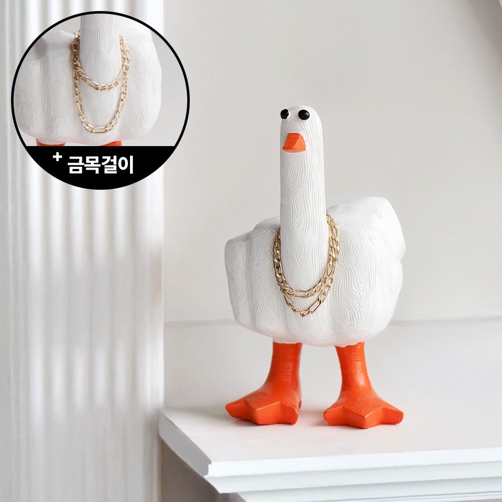 크리스마스 산타모자 선물 덕유 오리 장식[+금목걸이]인형 미니어처 소품 킹받는 모형 피규어 - 상세 이미지 5