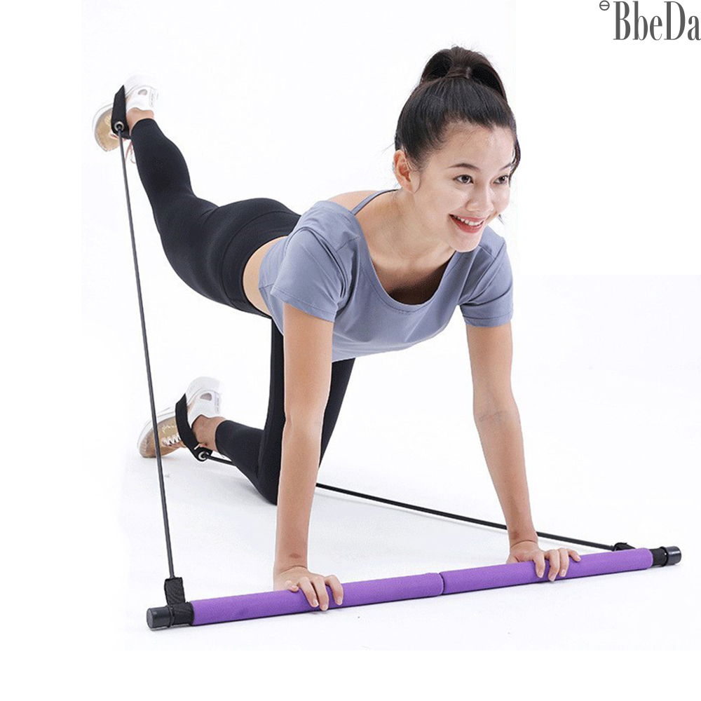 빼다 여성 홈트 전신 근력강화 운동 필라테스봉 스쿼트 튜빙밴드 그립바 - 상품 이미지