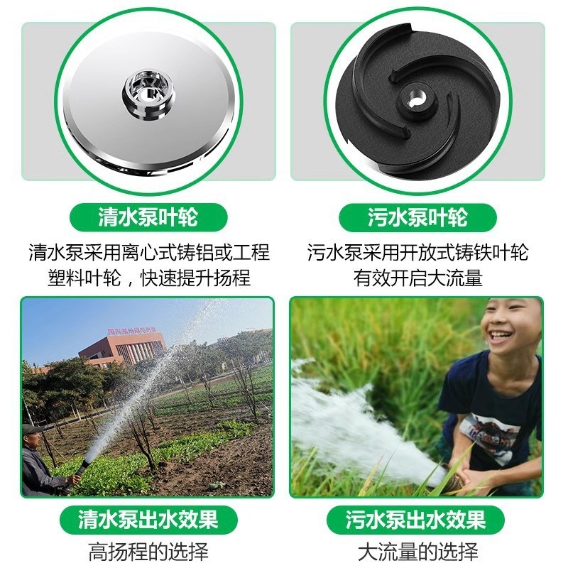1마력 수중펌프 농업용 오수 지하수 가뭄 관리 집수정 제트 1인치1100W15m+라인정수펌프 - 상세 이미지 4
