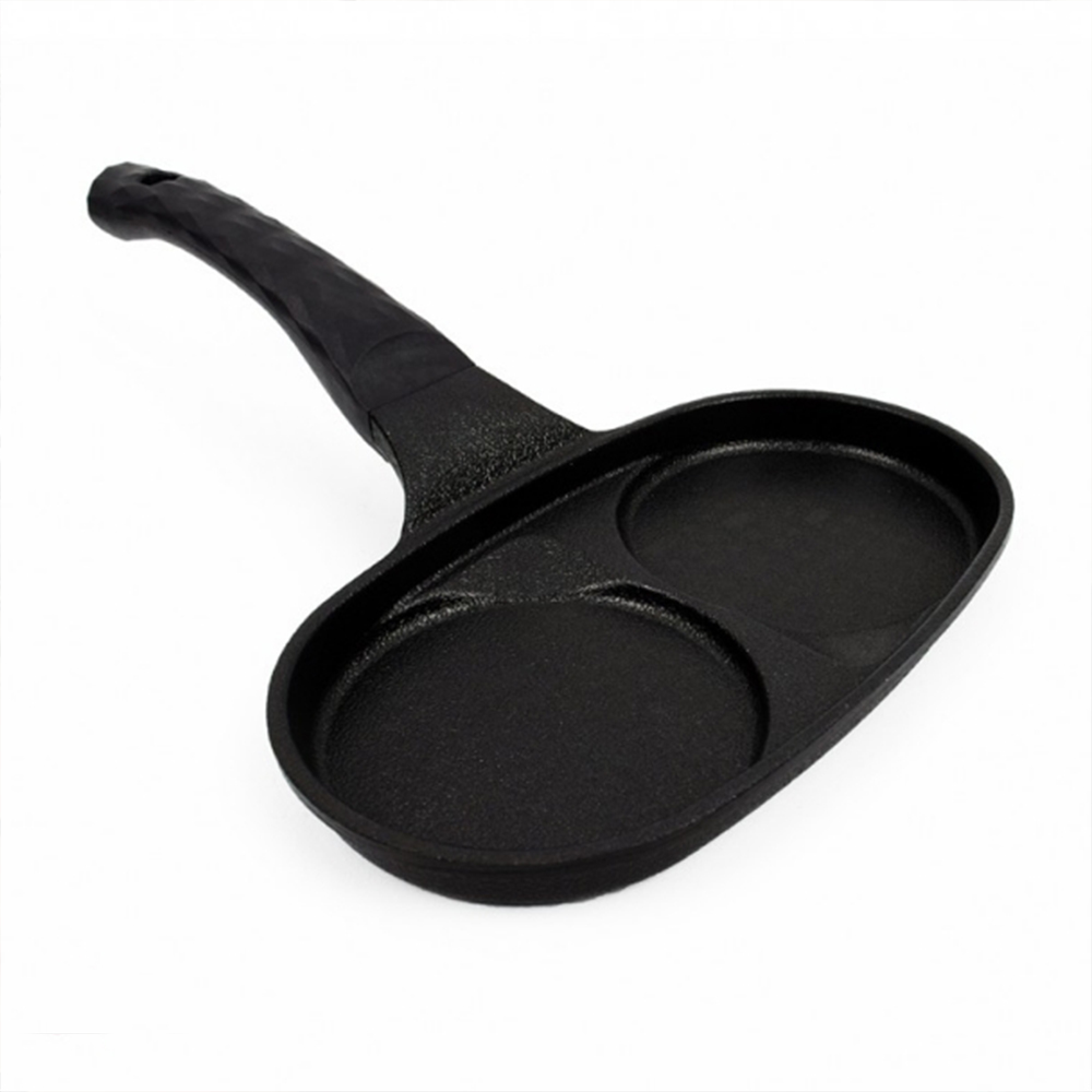 국산 2구 에그팬 후라이팬 달걀 팬 인덕션 겸용 계란후라이 원형 업소용 식당 음식점