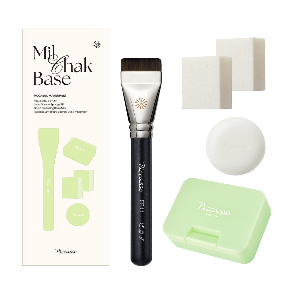 [피카소] FB11 밀착 베이스 메이크업 기획세트(FB11+라텍스 스펀지 2P+스펀지 케이스+미니솝)(N배송) 이미지 2