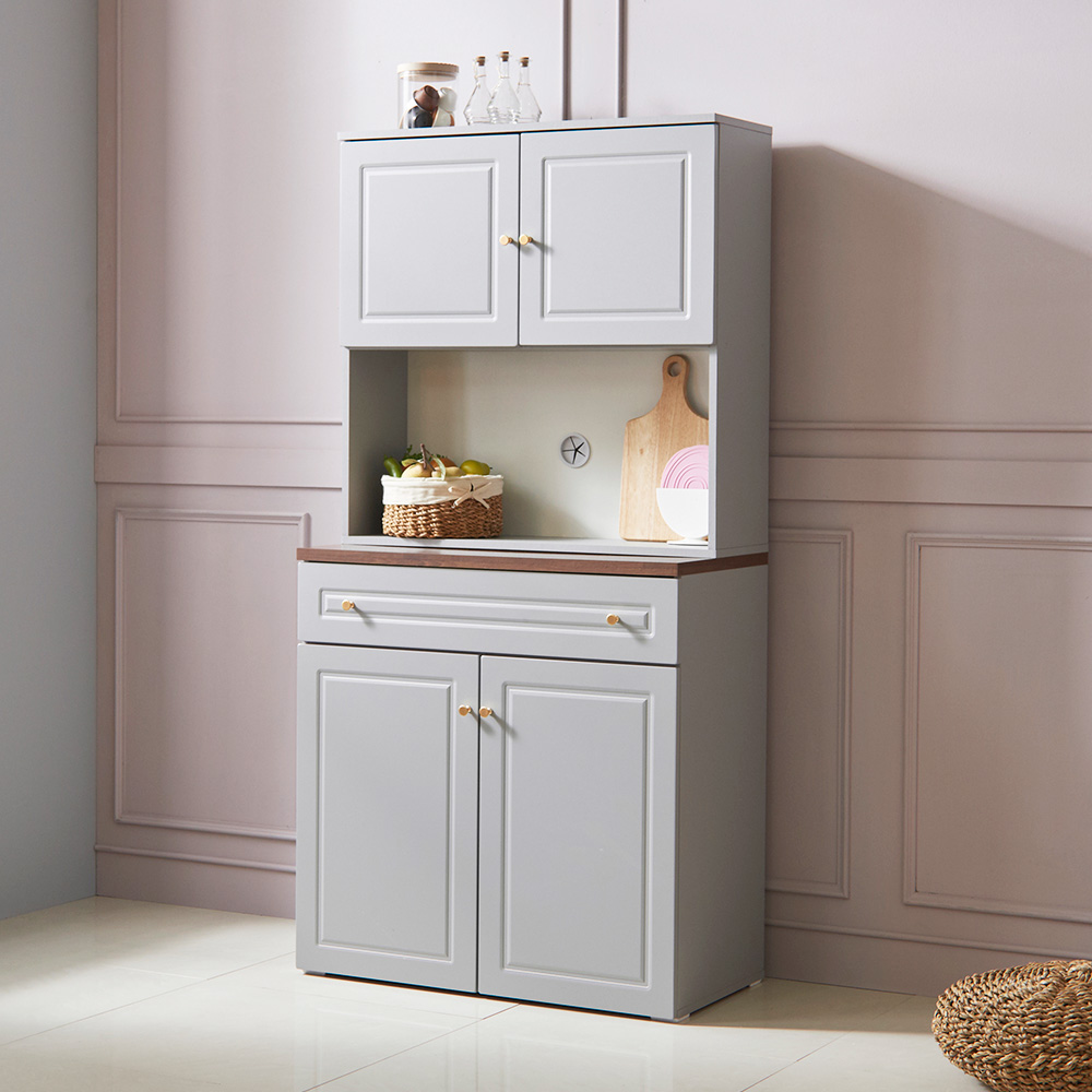 장인가구 다이닝 800 주방수납장 상부수납장세트(서랍형)