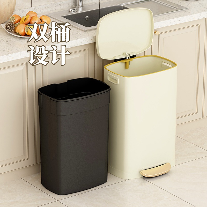 스텐 휴지통 페달형 쓰레기통 50L 대형 호텔 모텔 - 상세 이미지 4