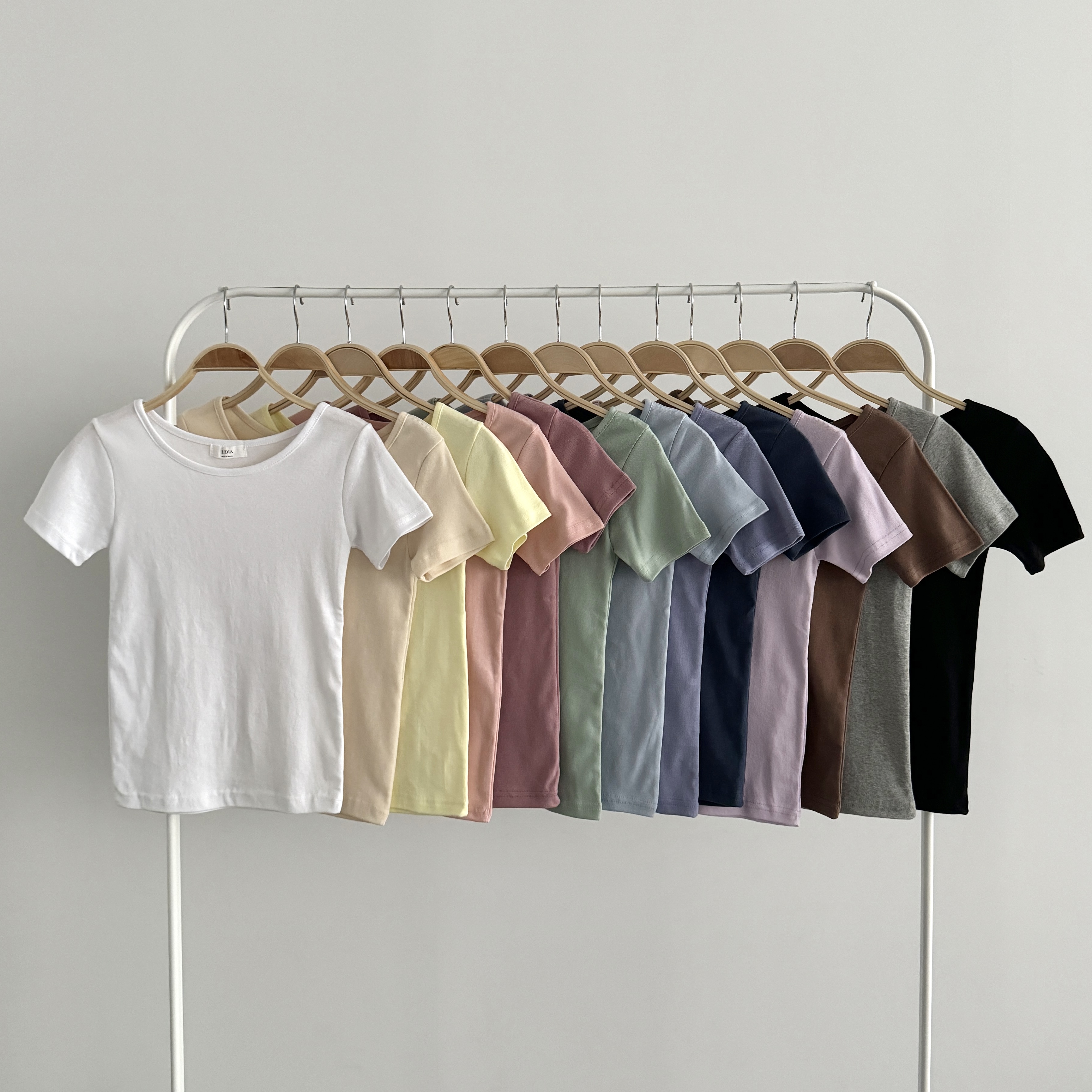 레이어드 흰티 세미크롭 여자 반팔티 이너 티셔츠 아이보리, FREE(One size) 이미지 2