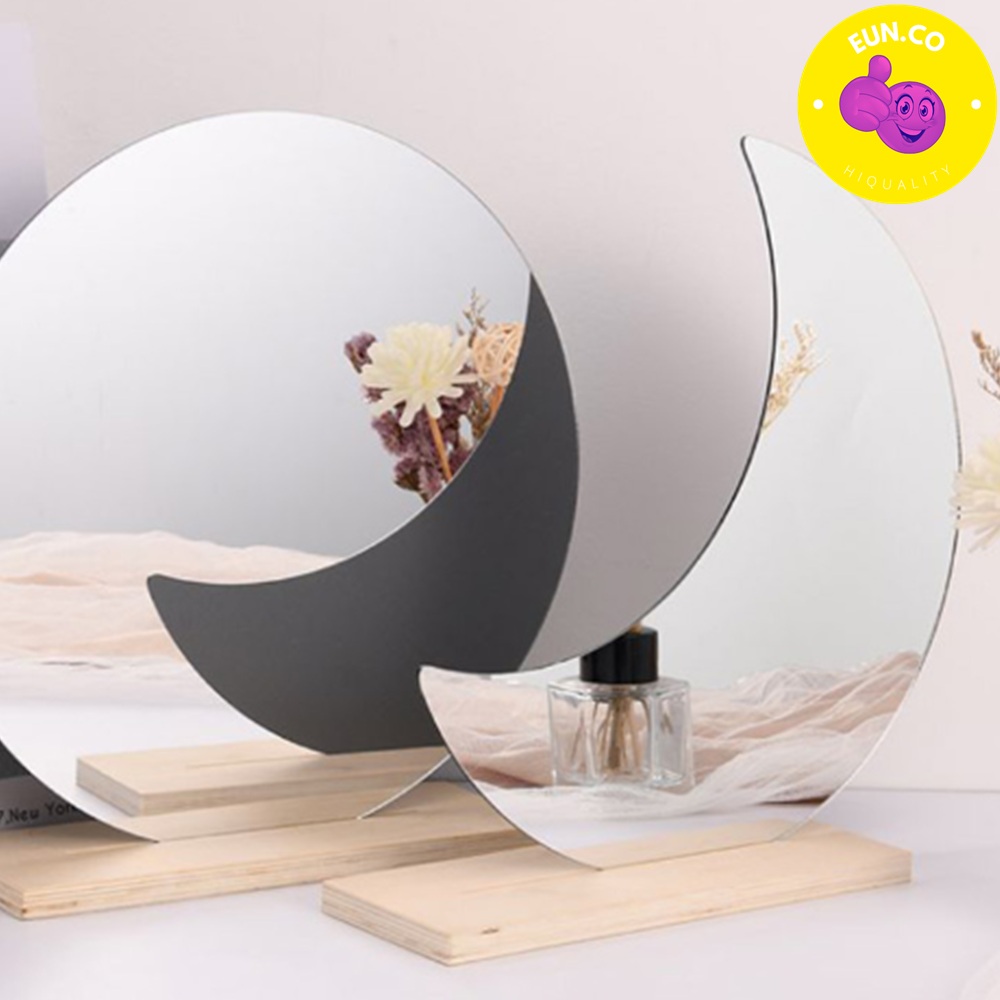소형 탁상거울 반달모양 구름 화장대 세우는거울