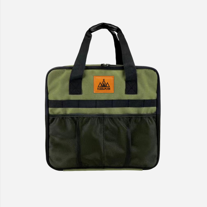 KOOLMAN 쿨맨 듀얼 버너 팩 캠핑 가방 부탄·이소 수납 올리브그린