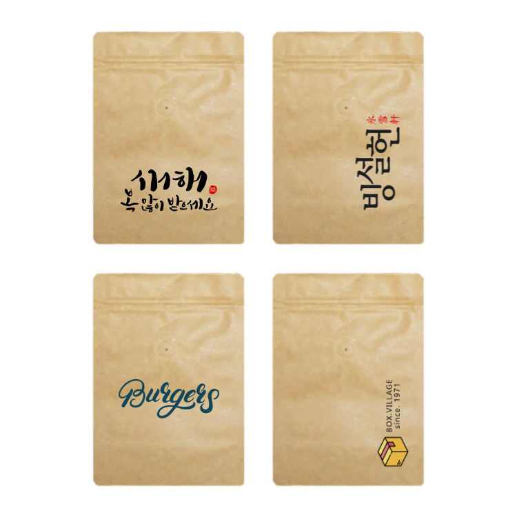 520g 주문제작 커피원두봉투인쇄 지퍼백 아로마밸브 L(대형), 100매, 1개 - 상세 이미지 2
