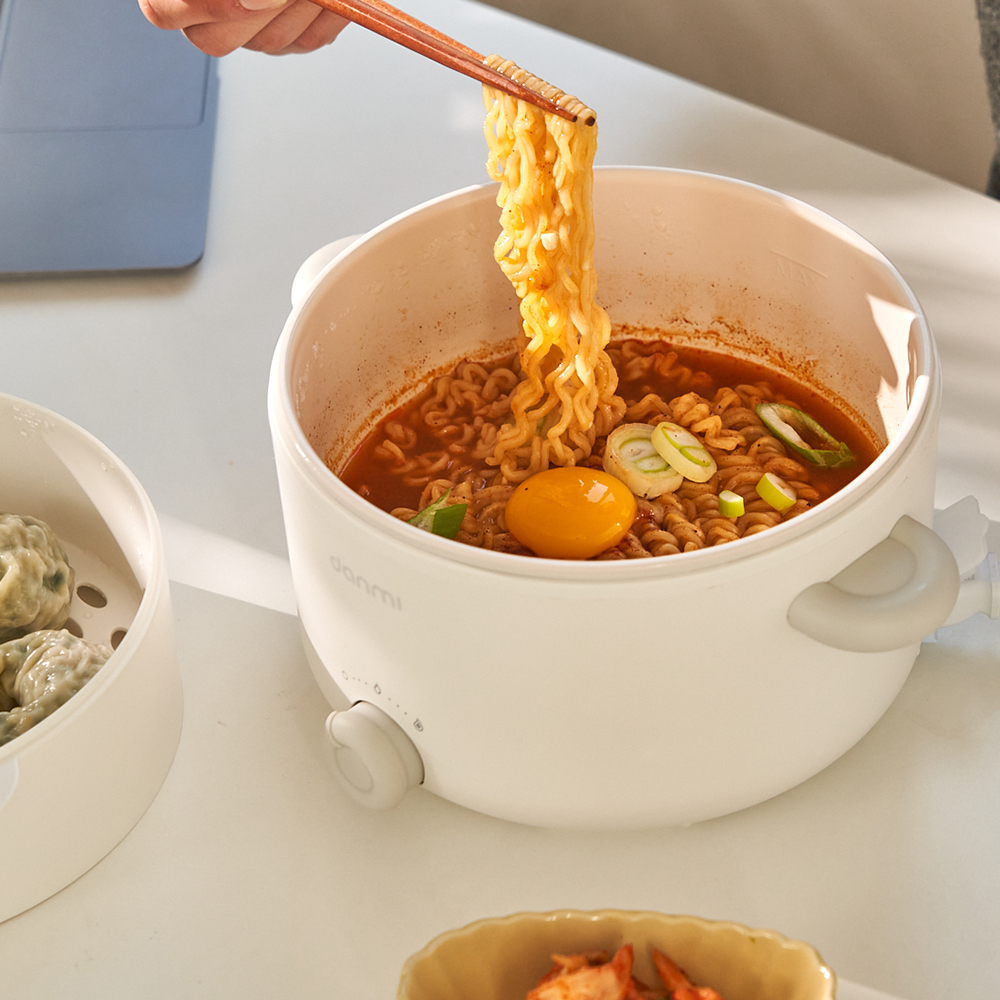 단미 마카롱쿠커 멀티쿠커 라면포트 여행용 캠핑용 샤브샤브 전기냄비 2L