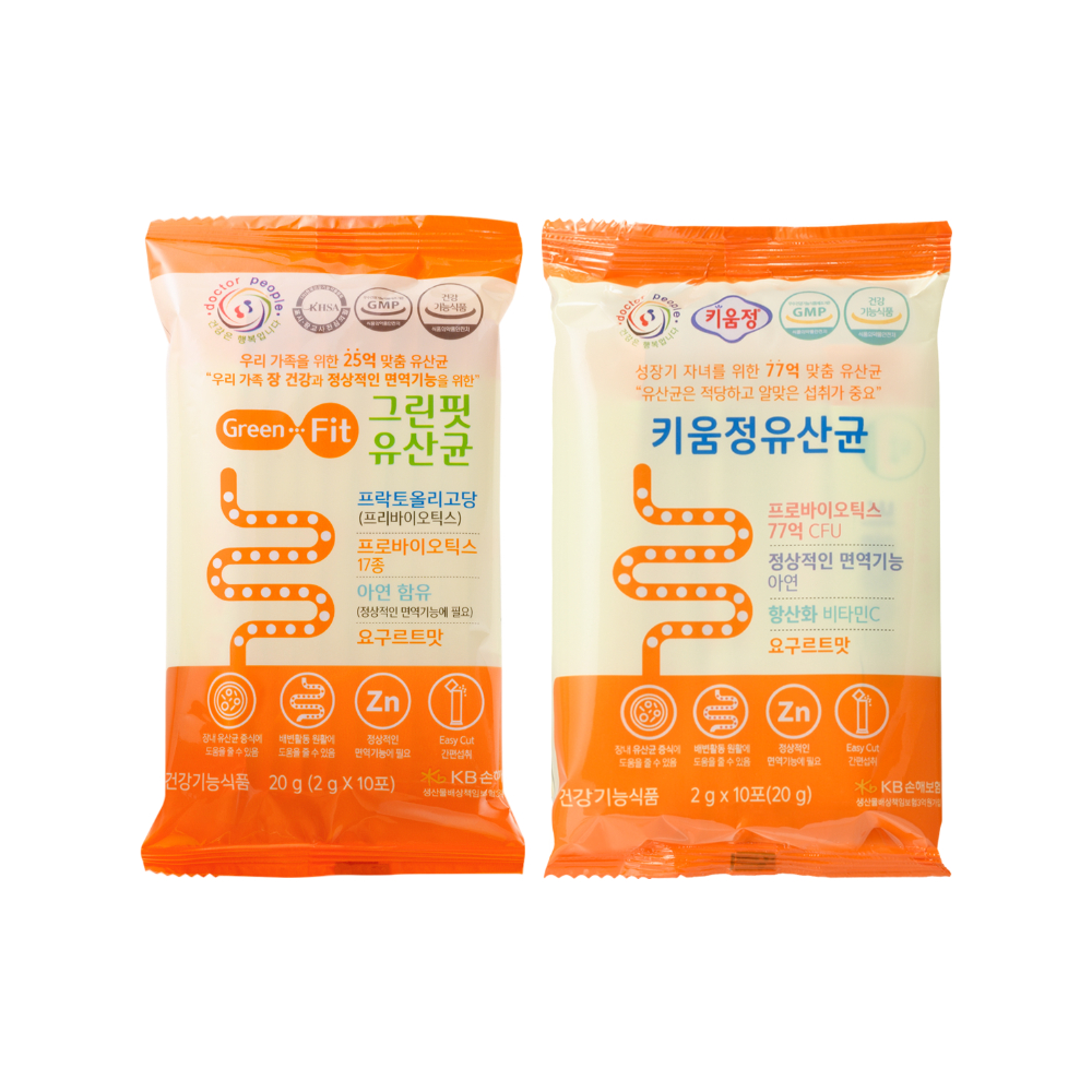 [닥터피플 유산균 체험판] 키움정유산균 2gX10포+그린핏유산균 2gX10포 - 상품 이미지