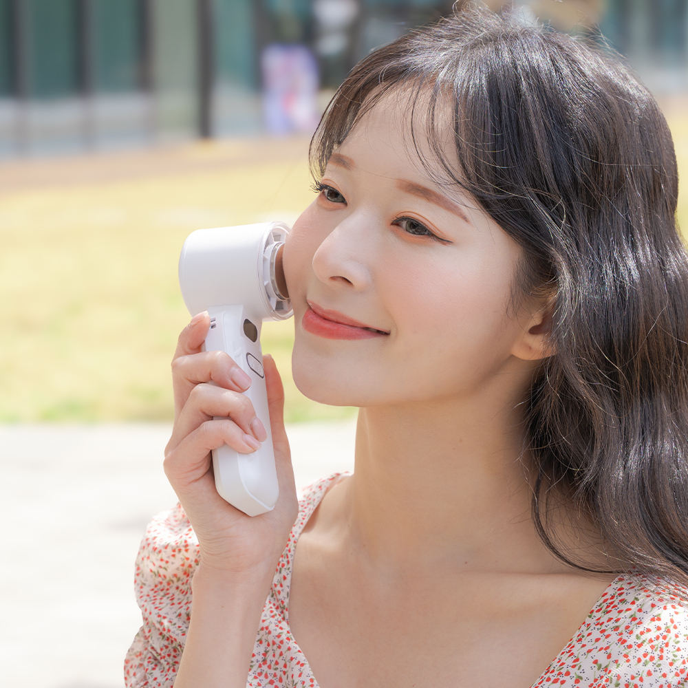 스코닉 휴대용 냉각 선풍기 넥 미니 선풍기 손풍기 접이식 손선풍기 저소음 인스타쿨 화이트 이미지 6