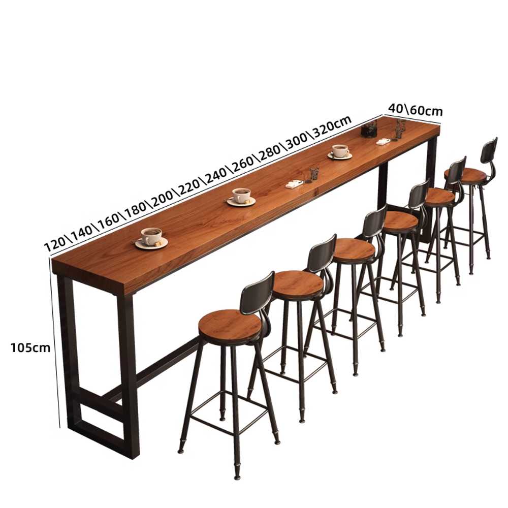 원목 바테이블 카페 홈바 보조 식탁 업소용 테이블 180x40x105 이미지 6