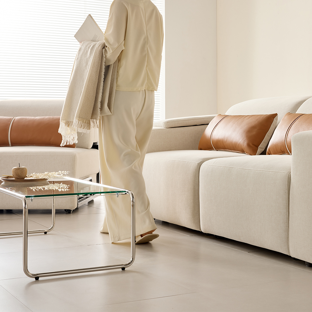 4인용 프리스티노 2세대 모션 소파 리클라이너 슬라이딩 무빙 가죽 면피 패브릭 쇼파 320