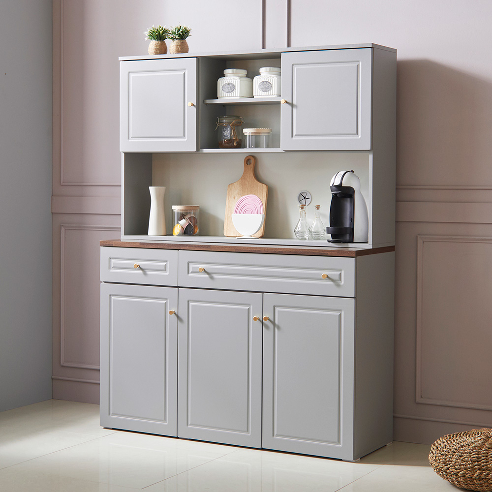 장인가구 다이닝 1200 주방수납장 상부수납장세트(서랍형)