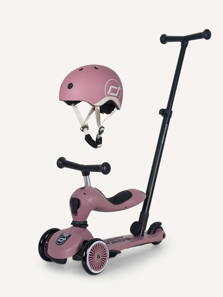 (신제품) 스쿳앤라이드 킥1 푸시앤고(와일드베리)+헬멧S 세트 유아킥보드 아기씽씽카