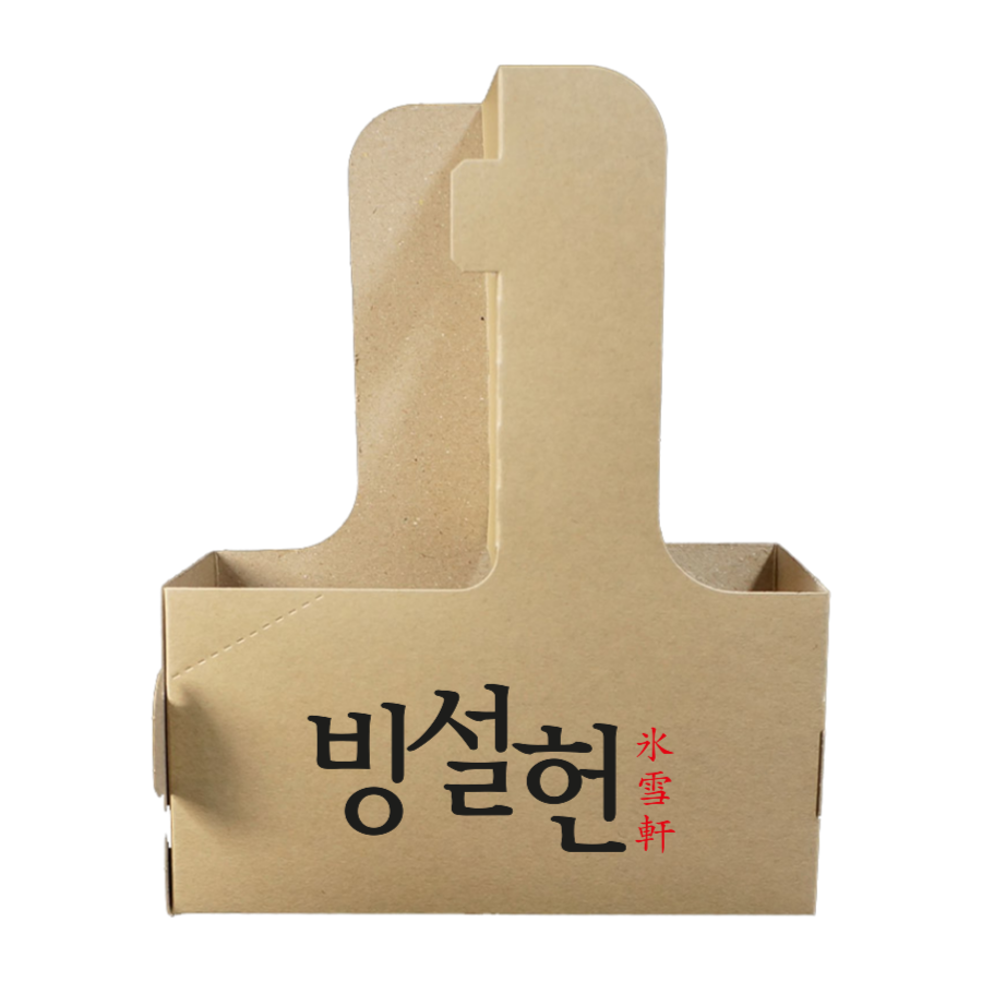 주문제작 컵캐리어 카페 테이크아웃 무지 크라프트 로고인쇄 단면인쇄 200개입 - 상세 이미지 3