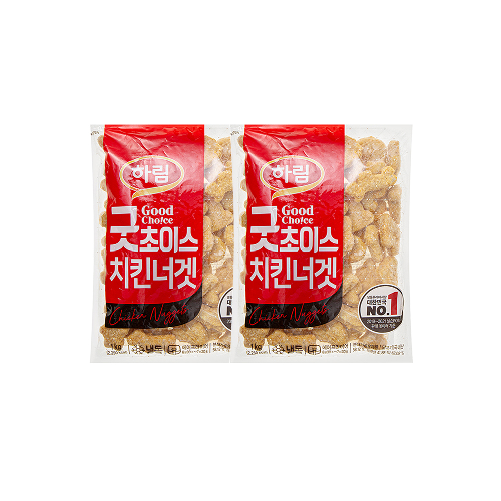 하림 굿초이스 치킨너겟 1kg x 2봉 : 11벙가