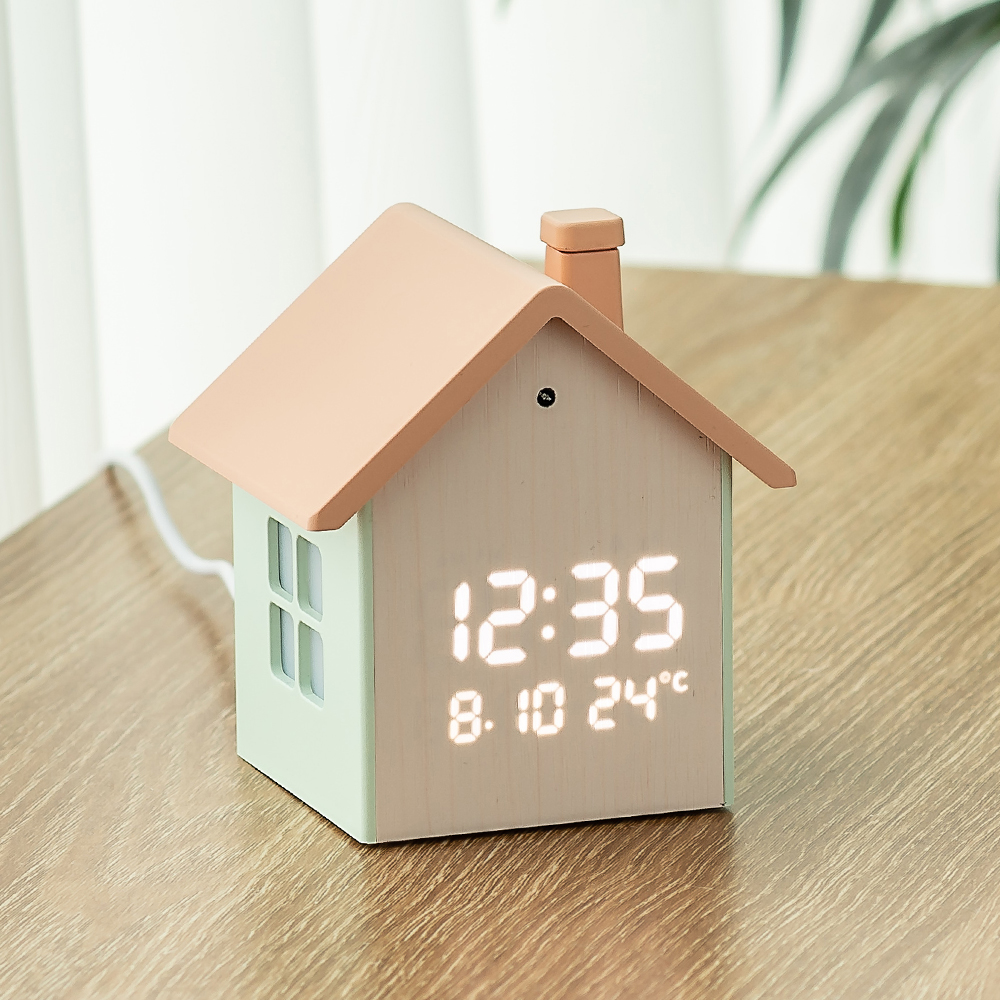 플라이토 무드홈 인테리어 LED 탁상시계 디지털 알람 전자 무소음 예쁜 테이블 책상 시계