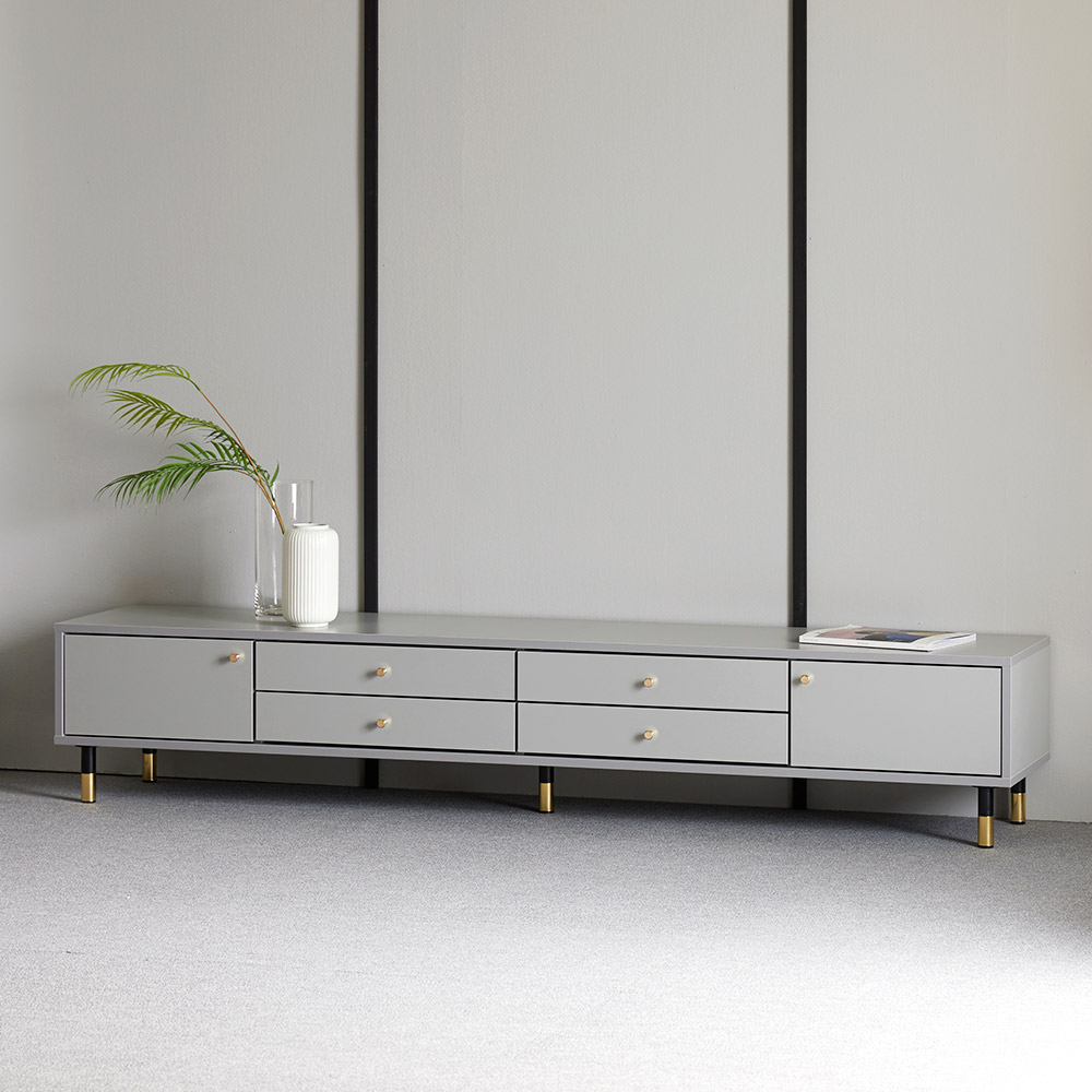 장인가구 로지 모던 75인치 TV 티비다이 낮은 거실장 2100