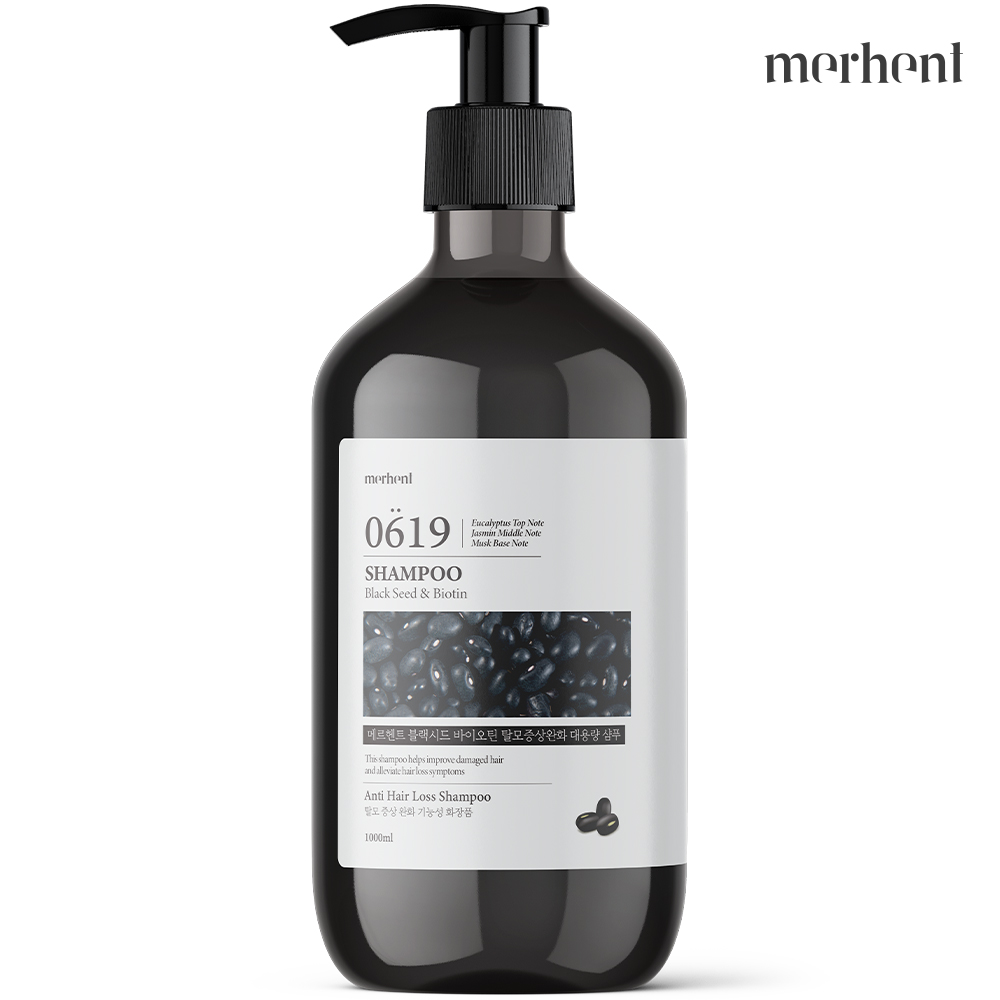 메르헨트 블랙시드 바이오틴 탈모샴푸 1000ml 대용량 비오틴 약산성 두피 냄새