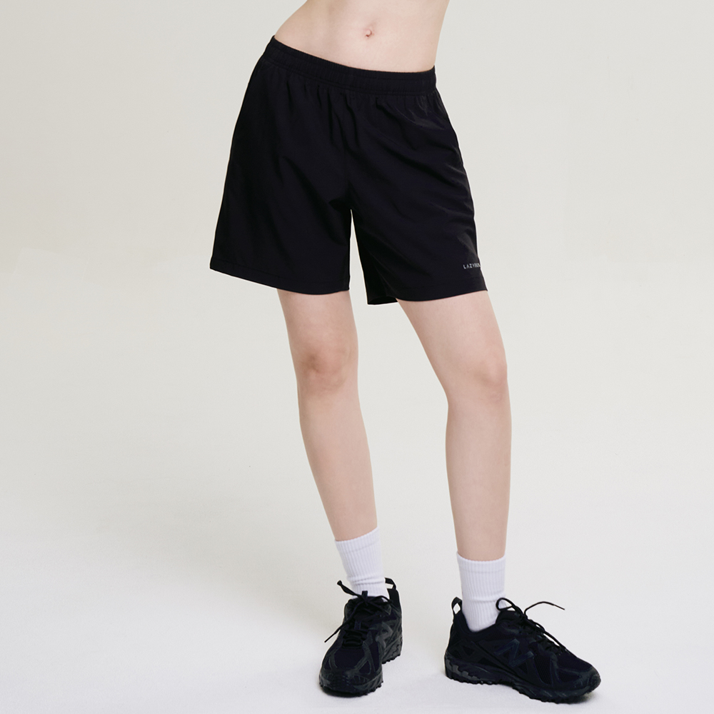 여성 운동반바지 에어로 엑티브 쇼츠 헬스복 러닝복 기능성 반바지 공용 블랙 - 상세 이미지 4