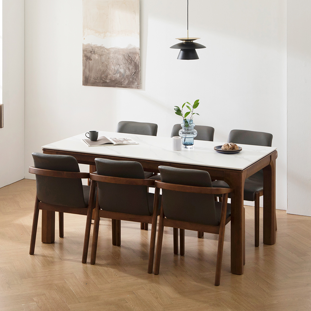 장인가구 디네트 시크 세라믹 6인용 식탁세트 의자형