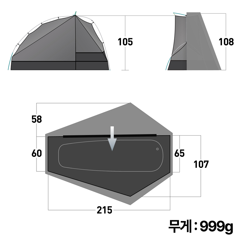 씨투써밋 알토 TR1 UL 텐트 그레이 - 상세 이미지 3