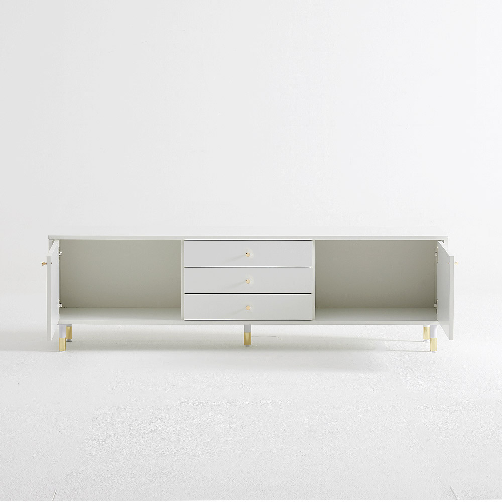 장인가구 로지 모던 높은 TV 티비다이 3서랍 거실장 1800