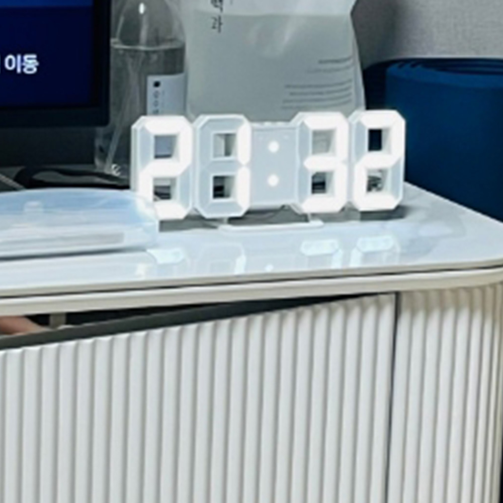 LED 숫자시계 엘이디 야광 디지털 전자 거실 무타공 벽시계 무음 미니 소형 - 상세 이미지 3