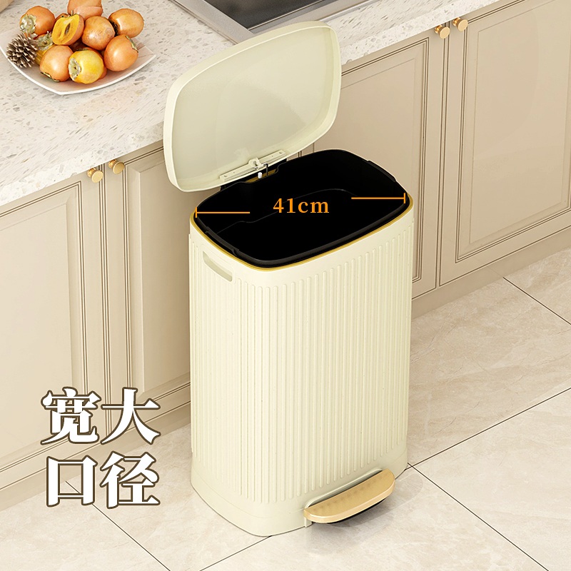스텐 휴지통 페달형 쓰레기통 50L 대형 호텔 모텔 - 상세 이미지 2