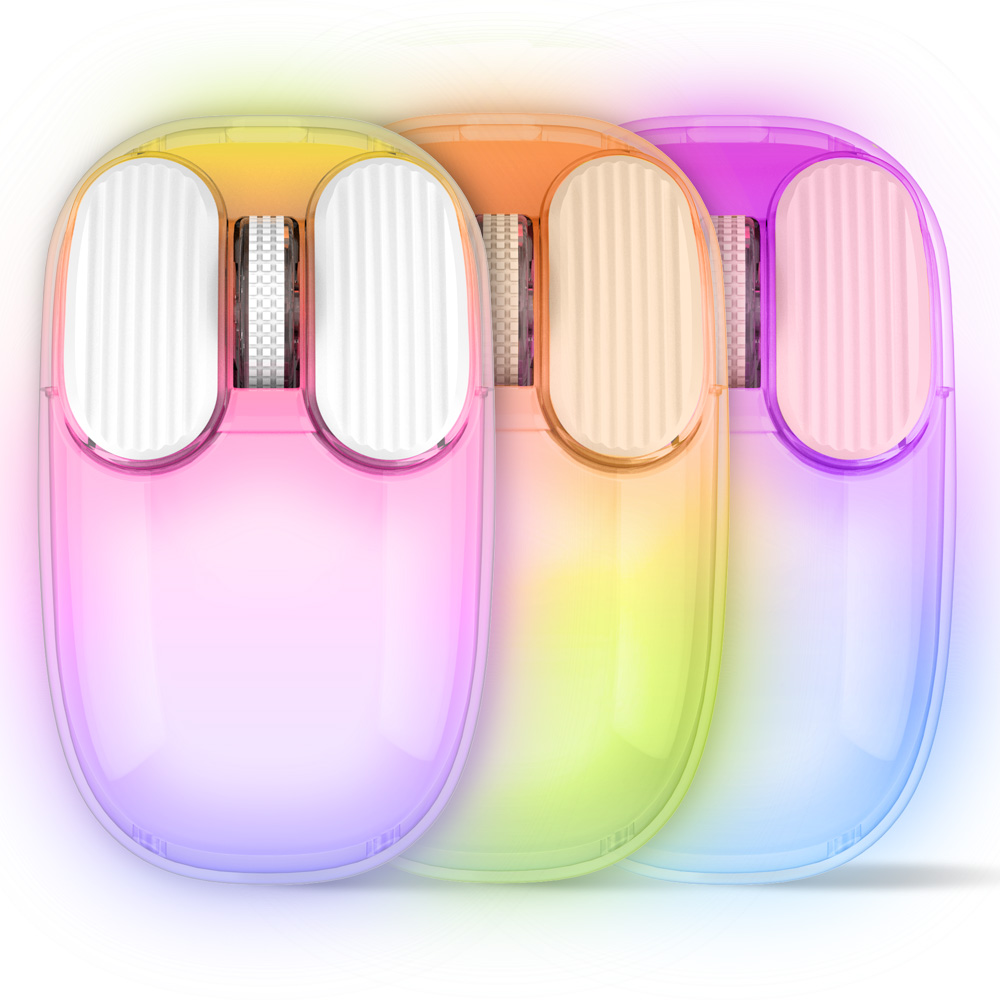 가츠 크루 꿀벌 RGB 투명 아이패드 태블릿 노트북 맥 북 무소음 무선 블루투스 마우스