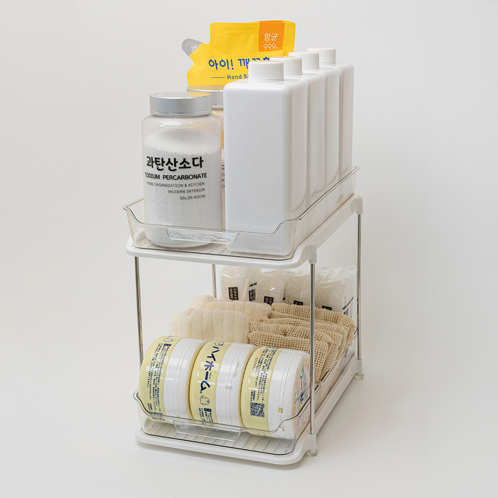 2단 주방 선반 싱크대 하부장 싱크인 씽크대 정리 - 메인 이미지