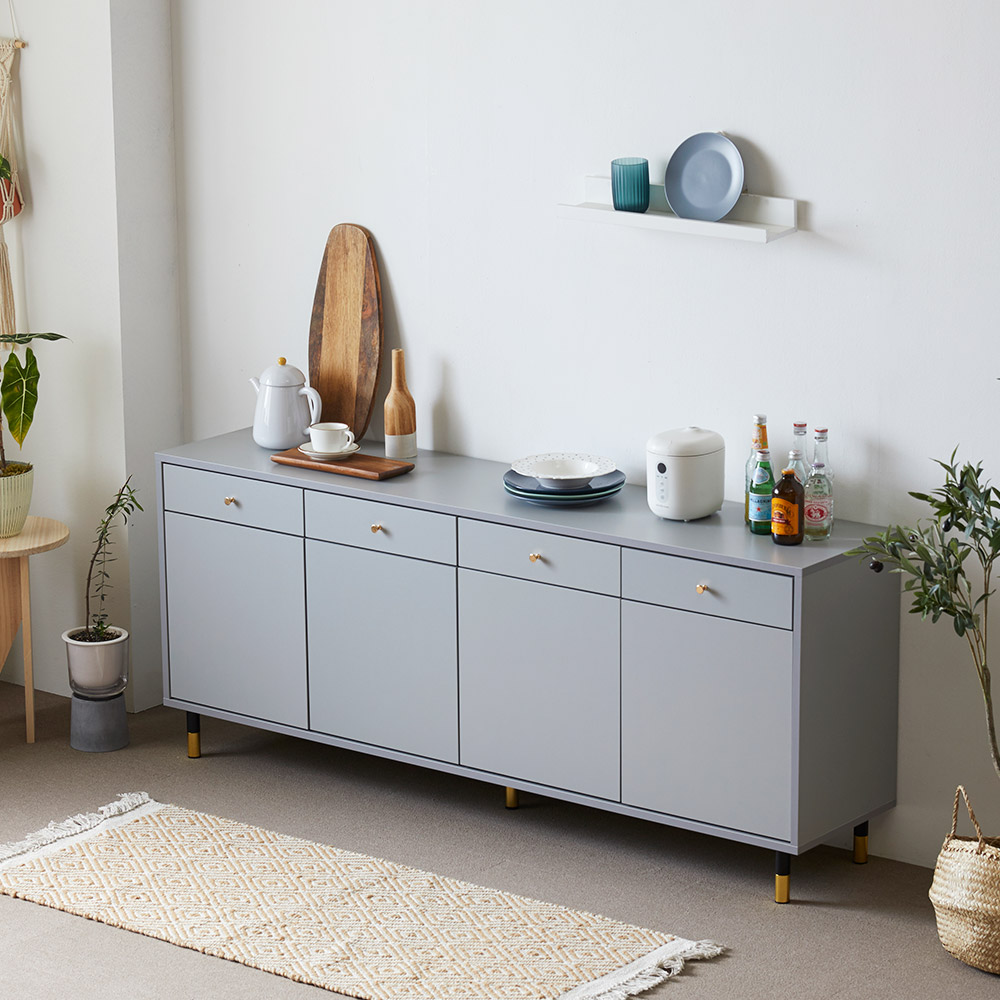 장인가구 로지 모던 사이드보드장 TV 티비다이 높은 거실장 1800