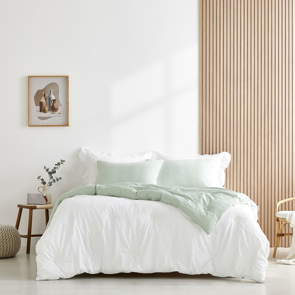 [메종노아] 메르시 모달 컬렉션 SS! 차렵이불+베개커버 세트 (슈퍼싱글, 세이지민트미스티블루릴리핑크중택1)