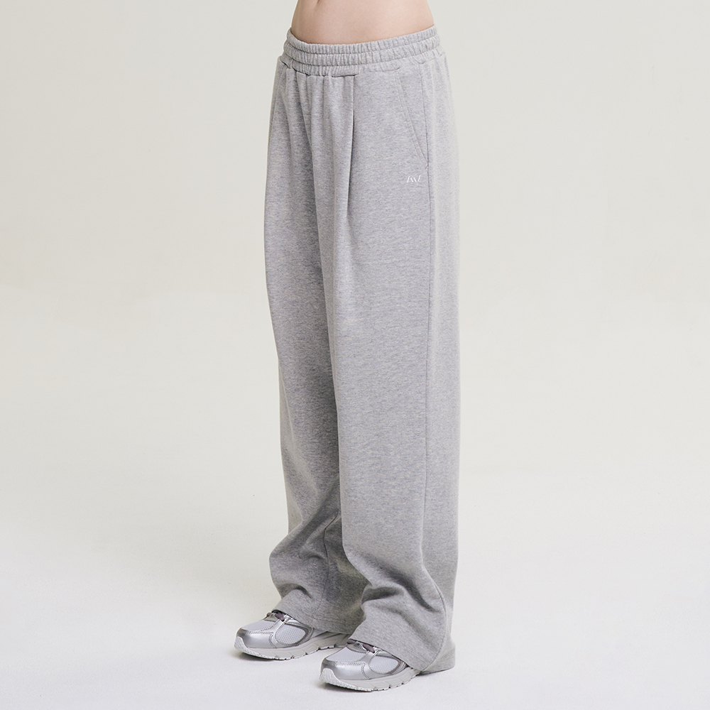 여성 남자 원턱 스웨트 팬츠 운동복 트레이닝복 와이드 밴딩 슬렉스 바지 공용 - 상품 이미지