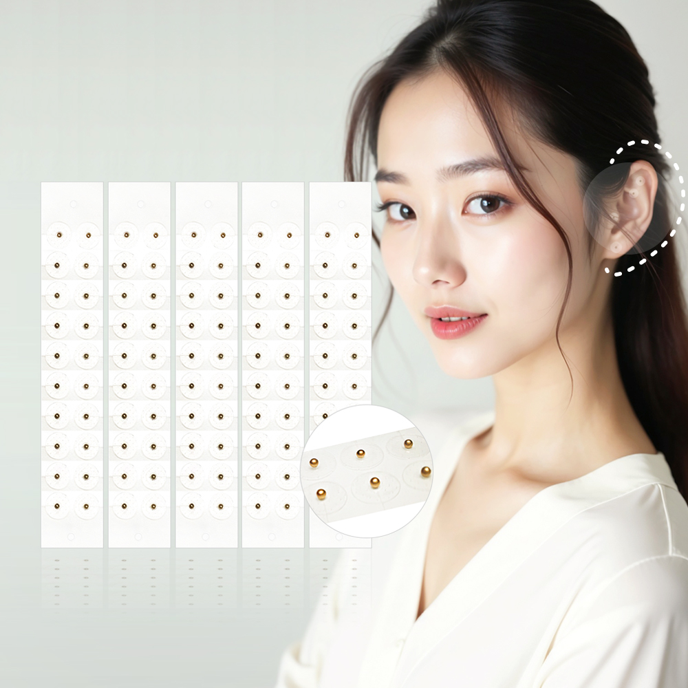 만부츠 투명 귀지압패치 100pcs 귀혈자리 귀지압점 이혈기석 귀패치 지압 이혈테라피 - 상품 이미지