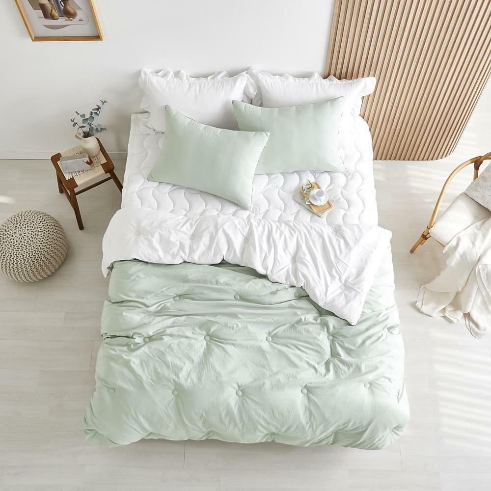 [메종노아] 메르시 모달 컬렉션 SS! 차렵이불+베개커버 세트 (슈퍼싱글, 세이지민트미스티블루릴리핑크중택1)