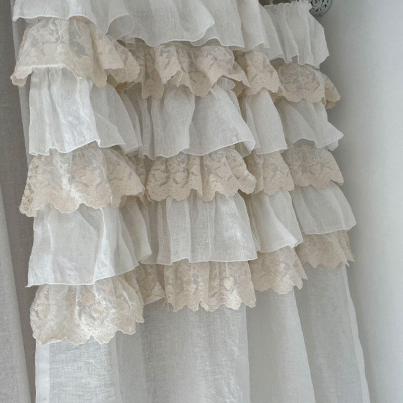 디뮤어 시크릿 캉캉 화이트 린넨 커튼