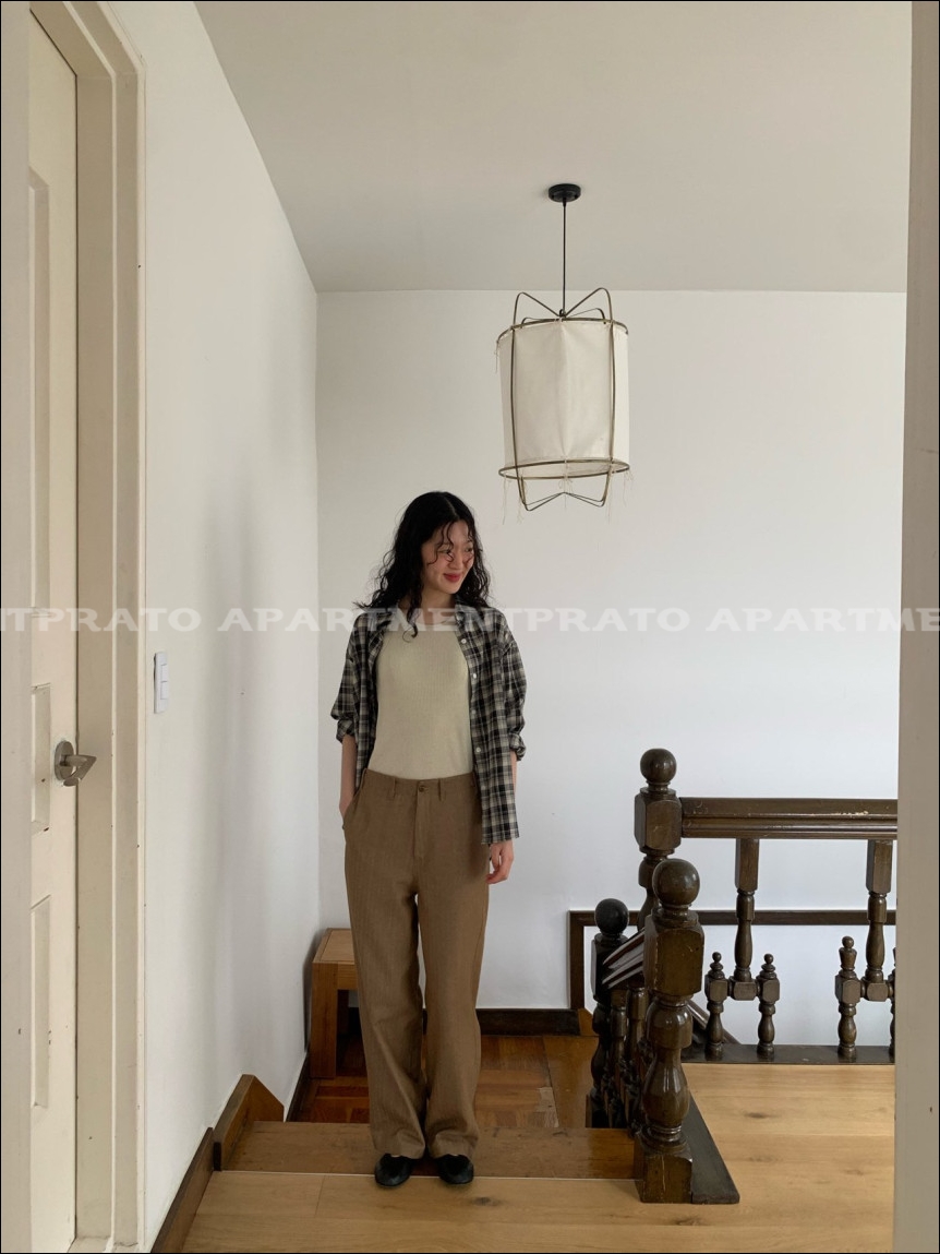 [weather] 웨더 헤링본 비죠 팬츠 일자 와이드 바지 (2color) 상세 이미지 18