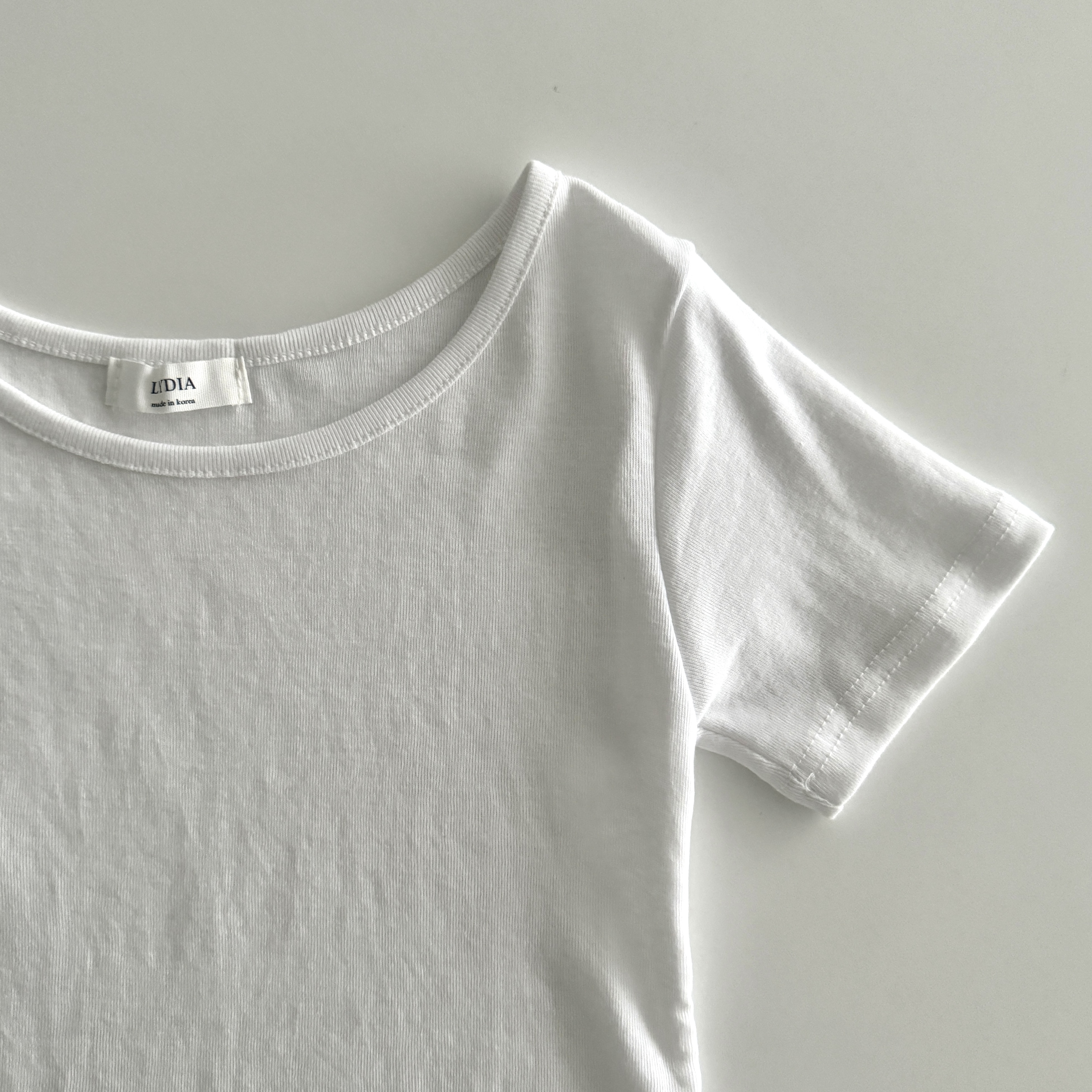레이어드 흰티 세미크롭 여자 반팔티 이너 티셔츠 아이보리, FREE(One size) 이미지 3