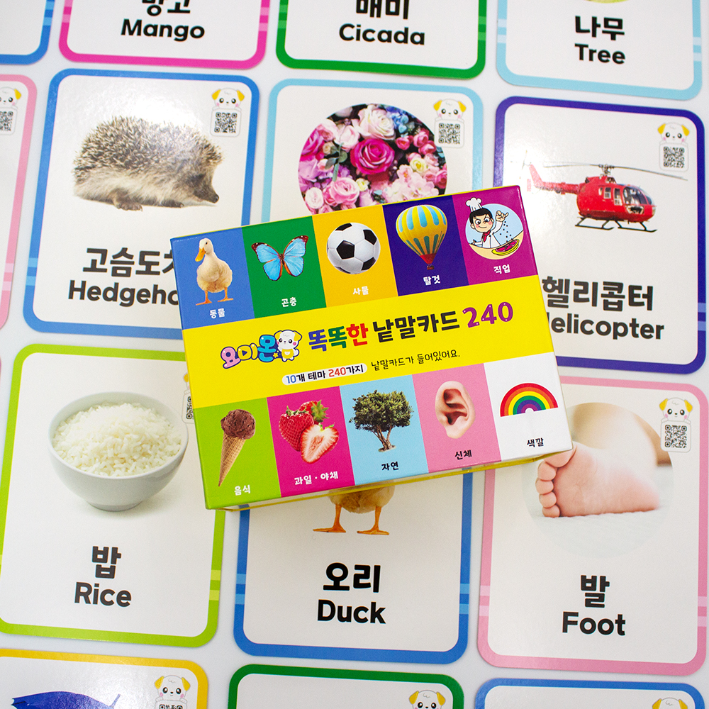 240개 유아 필수단어 요미몬 똑똑한 낱말카드 그림단어 플래시카드 사운드지원 아기선물